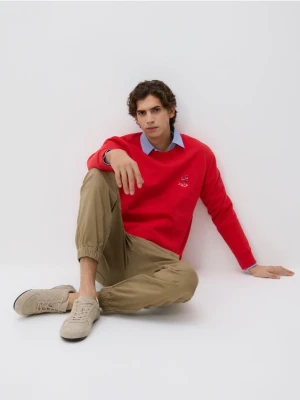 Reserved - Bluza regular z bawełną - czerwony