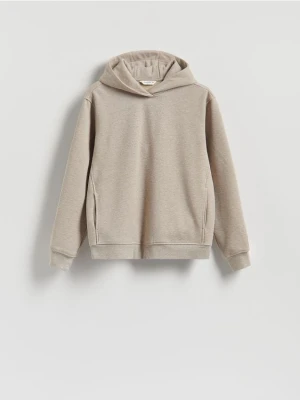 Reserved - Bluza regular z kapturem - beżowy