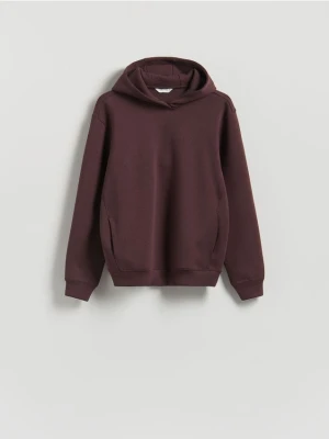 Reserved - Bluza regular z kapturem - mahoniowy
