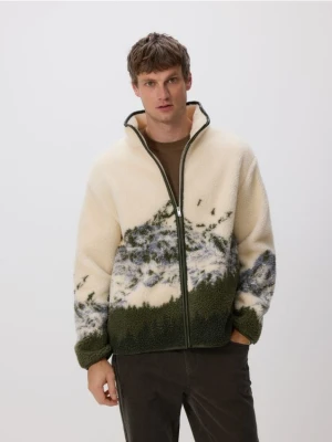 Reserved - Bluza sherpa ze stójką - wielobarwny