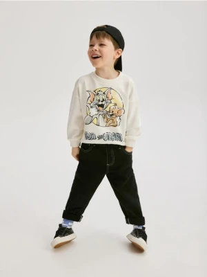 Reserved - Bluza Tom i Jerry - złamana biel