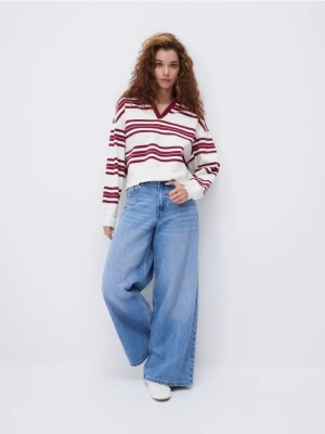Reserved - Bluza w paski z kołnierzykiem - wielobarwny