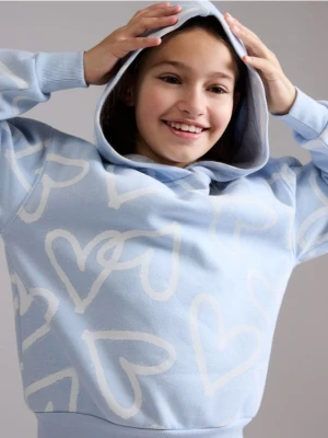 Reserved - Bluza w serca - jasnoniebieski