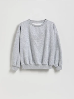 Reserved - Bluza z aplikacją - jasnoszary