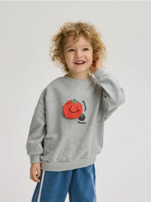 Reserved - Bluza z aplikacją - jasnoszary