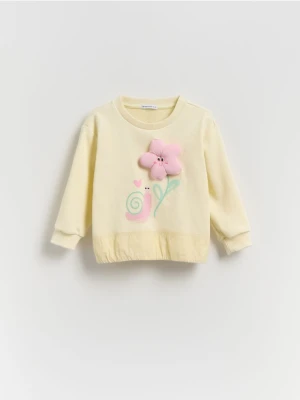 Reserved - Bluza z aplikacją - kremowy