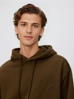 Reserved - Bluza z aplikacją na plecach - ciemnozielony