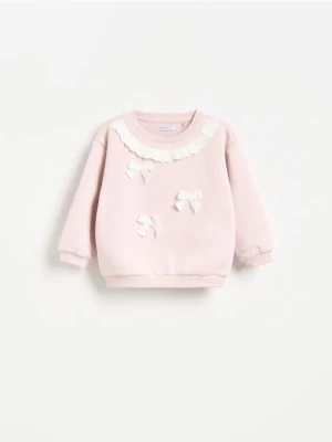 Reserved - Bluza z aplikacją - pastelowy róż