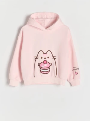 Reserved - Bluza z aplikacją Pusheen - pastelowy róż