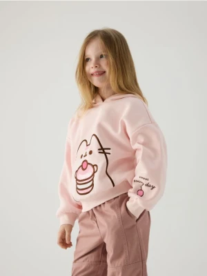 Reserved - Bluza z aplikacją Pusheen - pastelowy róż