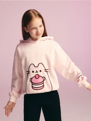 Reserved - Bluza z aplikacją Pusheen - pastelowy róż