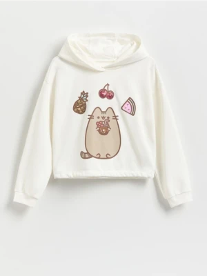 Reserved - Bluza z aplikacją Pusheen - złamana biel