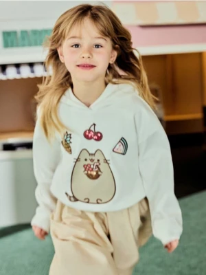 Reserved - Bluza z aplikacją Pusheen - złamana biel