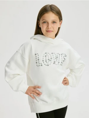 Reserved - Bluza z aplikacją - złamana biel