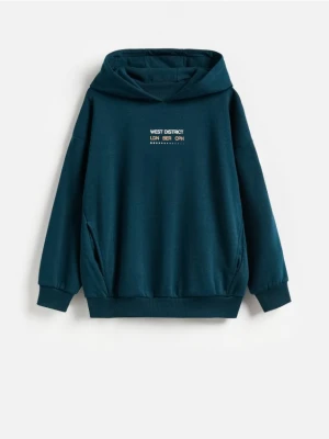 Reserved - Bluza z bawełną - ciemny turkus
