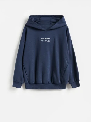 Reserved - Bluza z bawełną - granatowy