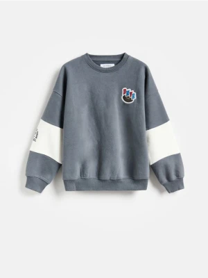 Reserved - Bluza z bawełną - granatowy