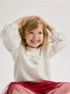 Zdjęcie produktu Reserved - Bluza z bufiastymi rękawami - złamana biel