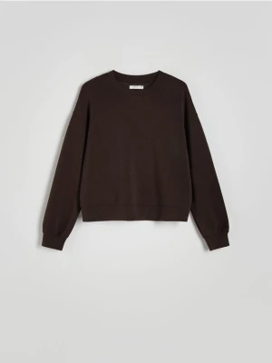 Reserved - Bluza z dodatkiem modalu - ciemnobrązowy