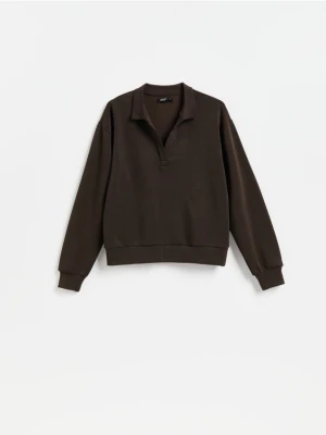 Reserved - Bluza z dodatkiem modalu - ciemnobrązowy