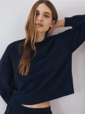 Reserved - Bluza z dodatkiem modalu - granatowy