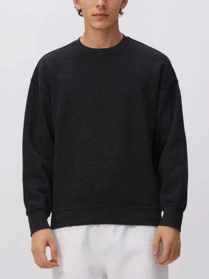 Reserved - Bluza z drobnym haftem - ciemnoszary