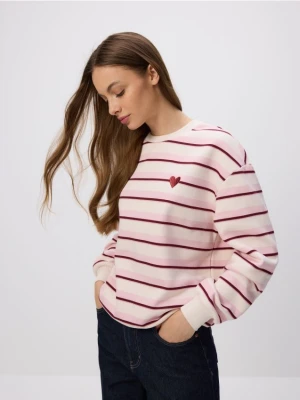 Reserved - Bluza z drobnym haftem - pastelowy róż