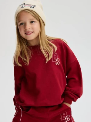 Reserved - Bluza z drobnym nadrukiem - bordowy