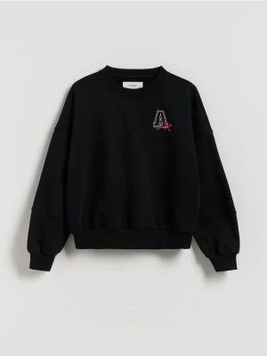 Reserved - Bluza z drobnym nadrukiem - czarny