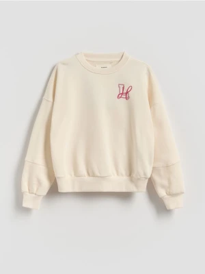 Reserved - Bluza z drobnym nadrukiem - złamana biel