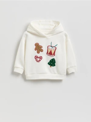 Reserved - Bluza z grającą aplikacją - złamana biel