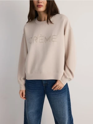 Reserved - Bluza z haftem - beżowy