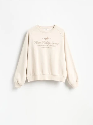 Reserved - Bluza z haftem - beżowy