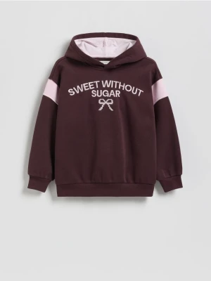 Reserved - Bluza z haftem - ciemnobrązowy