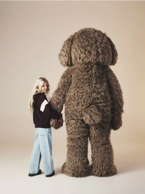 Reserved - Bluza z haftem - ciemnobrązowy