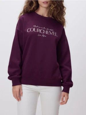 Reserved - Bluza z haftem - fioletowy