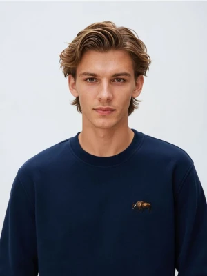 Reserved - Bluza z haftem - granatowy