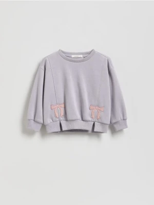 Reserved - Bluza z haftem - jasnoszary