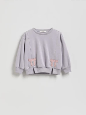 Reserved - Bluza z haftem - jasnoszary