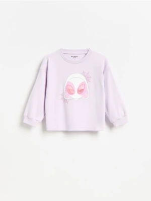 Reserved - Bluza z haftem Marvel - lawendowy