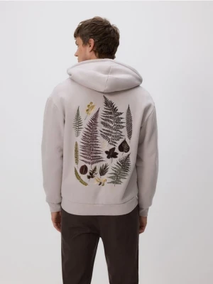 Reserved - Bluza z haftem na plecach - jasnoszary