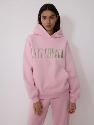 Reserved - Bluza z haftem - pastelowy róż