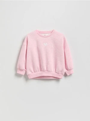 Reserved - Bluza z haftem - różowy