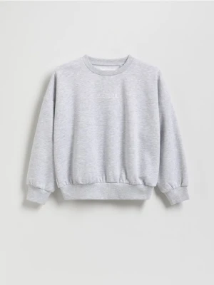 Reserved - Bluza z haftowanym napisem - jasnoszary