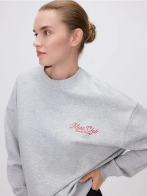 Zdjęcie produktu Reserved - Bluza z haftowanym napisem - jasnoszary