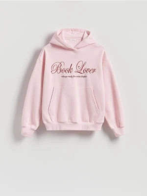 Zdjęcie produktu Reserved - Bluza z haftowanym napisem - pastelowy róż