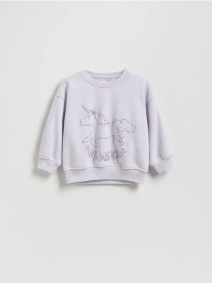 Reserved - Bluza z haftowanym wzorem - lawendowy