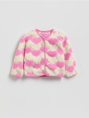 Reserved - Bluza z imitacji baranka - złamana biel