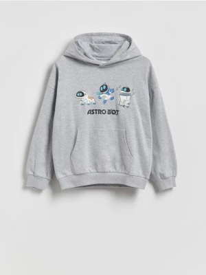 Reserved - Bluza z kapturem Astro Bot - jasnoszary