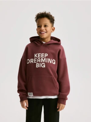 Reserved - Bluza z kapturem - bordowy